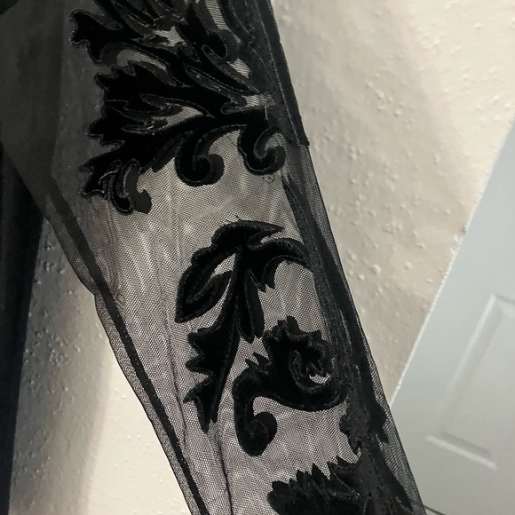 Colleen Lopez Elegant Black Blouse with Sheer Embroidery - Picture 8 of 9